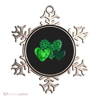 Love St Pattys Day Clover Leaf Hearts Ornament