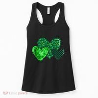 Love St Pattys Day Clover Leaf Hearts Women's Tank Top thumb 0