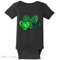 Love St Pattys Day Clover Leaf Hearts Baby Bodysuit thumb 0