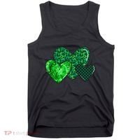 Love St Pattys Day Clover Leaf Hearts Tank Top thumb 0