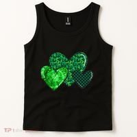 Love St Pattys Day Clover Leaf Hearts Tank Top thumb 2