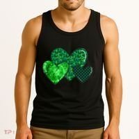 Love St Pattys Day Clover Leaf Hearts Tank Top thumb 3