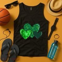Love St Pattys Day Clover Leaf Hearts Tank Top thumb 4