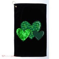 Love St Pattys Day Clover Leaf Hearts Golf Towel thumb 0