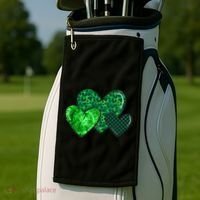 Love St Pattys Day Clover Leaf Hearts Golf Towel thumb 2