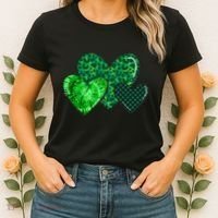 Love St Pattys Day Clover Leaf Hearts Women's T-Shirt thumb 2
