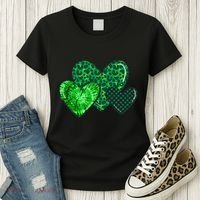 Love St Pattys Day Clover Leaf Hearts Women's T-Shirt thumb 3
