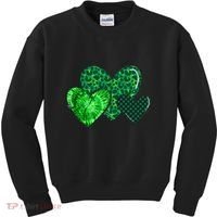 Love St Pattys Day Clover Leaf Hearts Kids Sweatshirt thumb 0