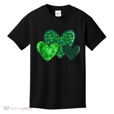 Love St Pattys Day Clover Leaf Hearts Kids T-Shirt