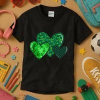 Love St Pattys Day Clover Leaf Hearts Kids T-Shirt thumb 3