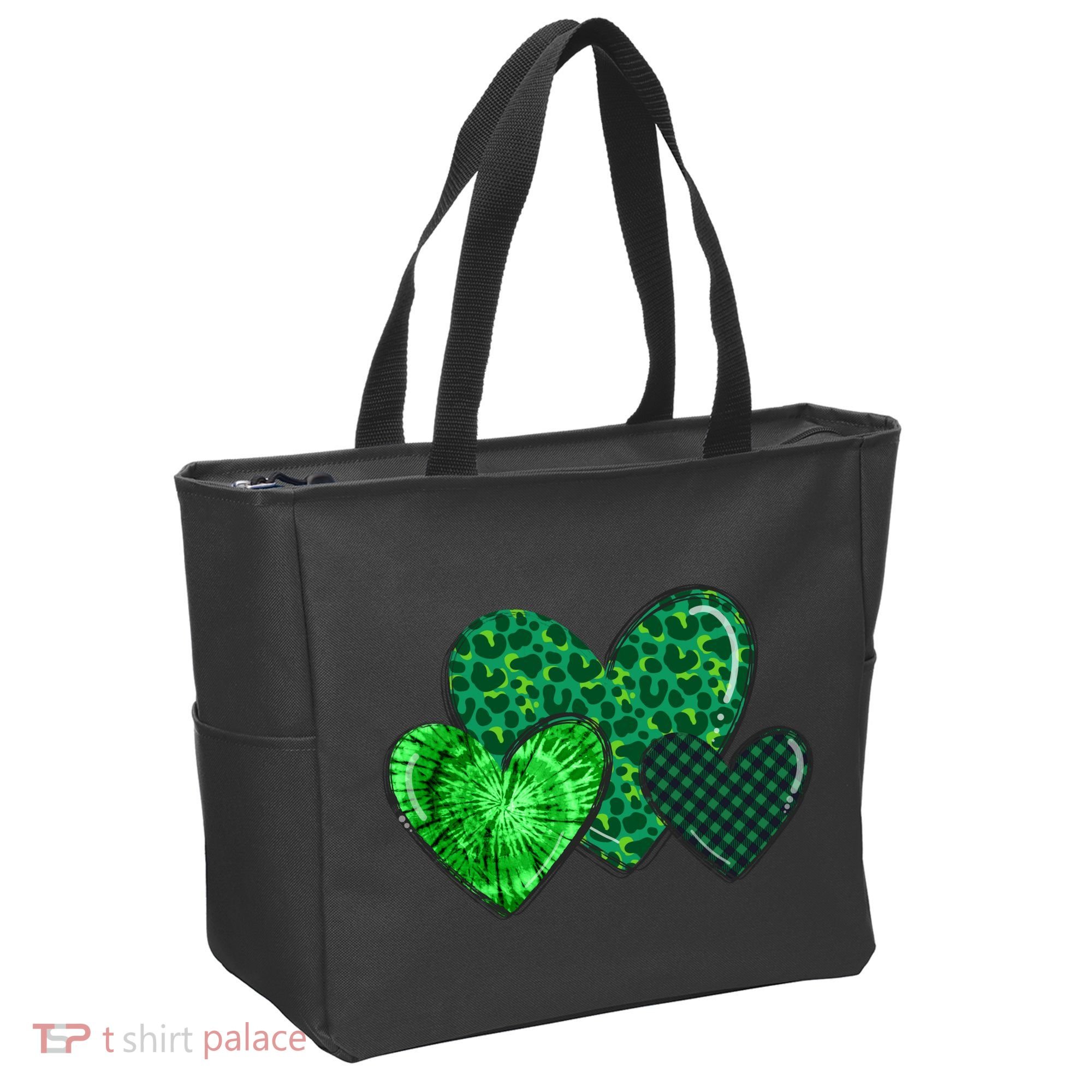 Love St Pattys Day Clover Leaf Hearts Tote Bag