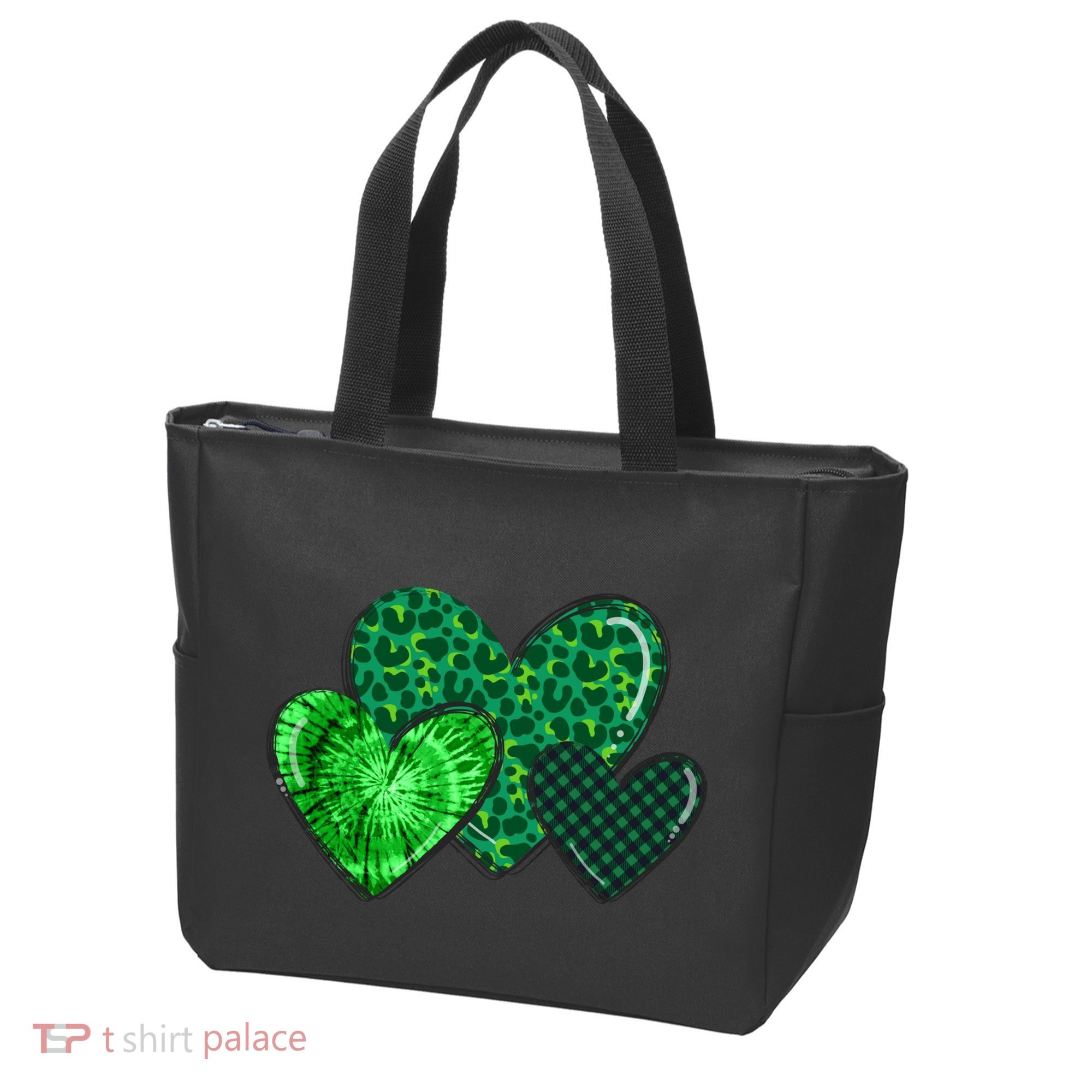 Love St Pattys Day Clover Leaf Hearts Tote Bag
