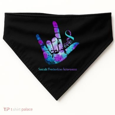 Love Suicide Prevention Awareness USA-Made Doggie Bandana