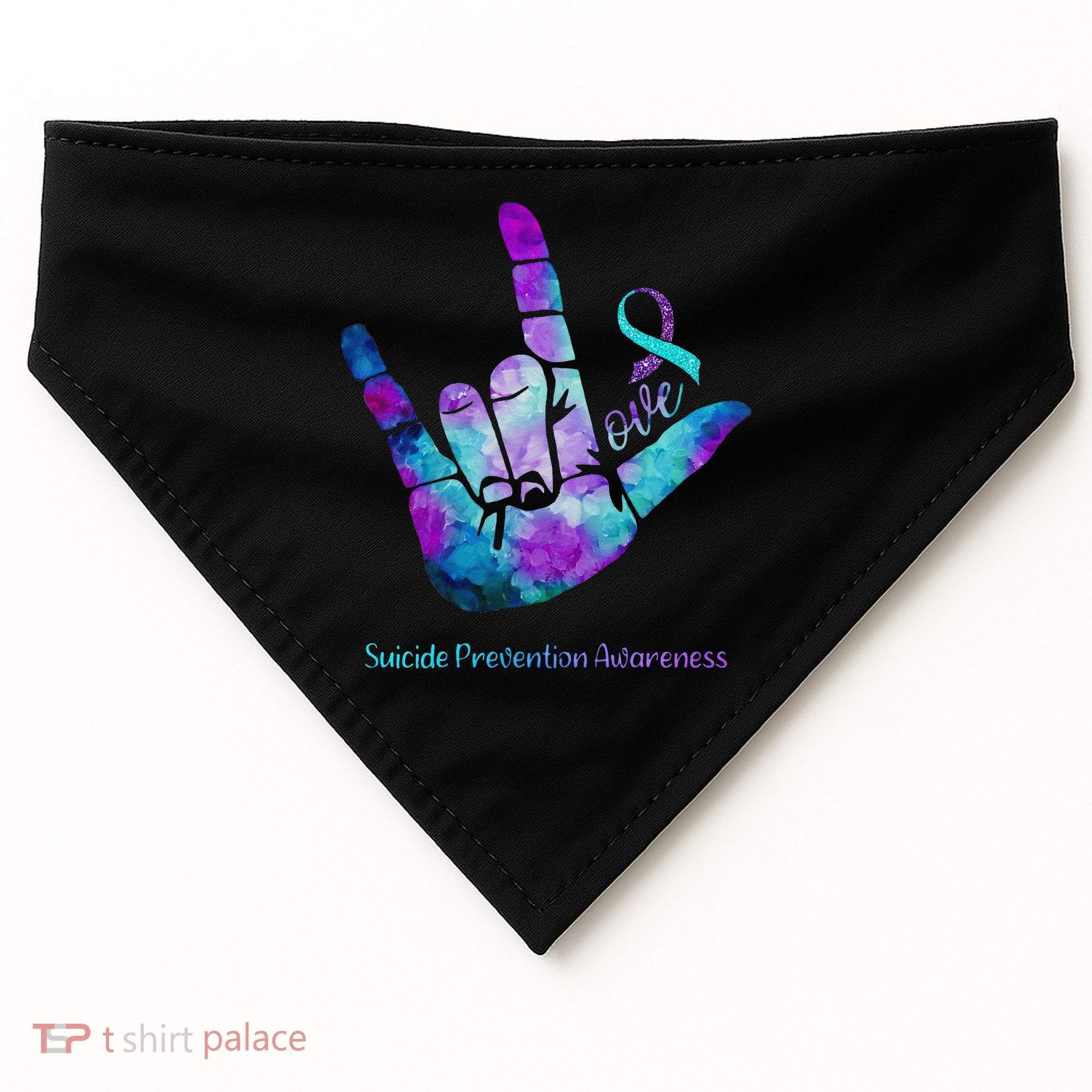 Love Suicide Prevention Awareness USA-Made Doggie Bandana