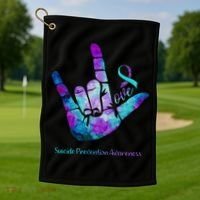 Love Suicide Prevention Awareness Golf Towel thumb 1