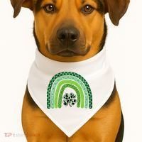 Lucky St Patrick's Day Rainbow USA-Made Doggie Bandana thumb 1