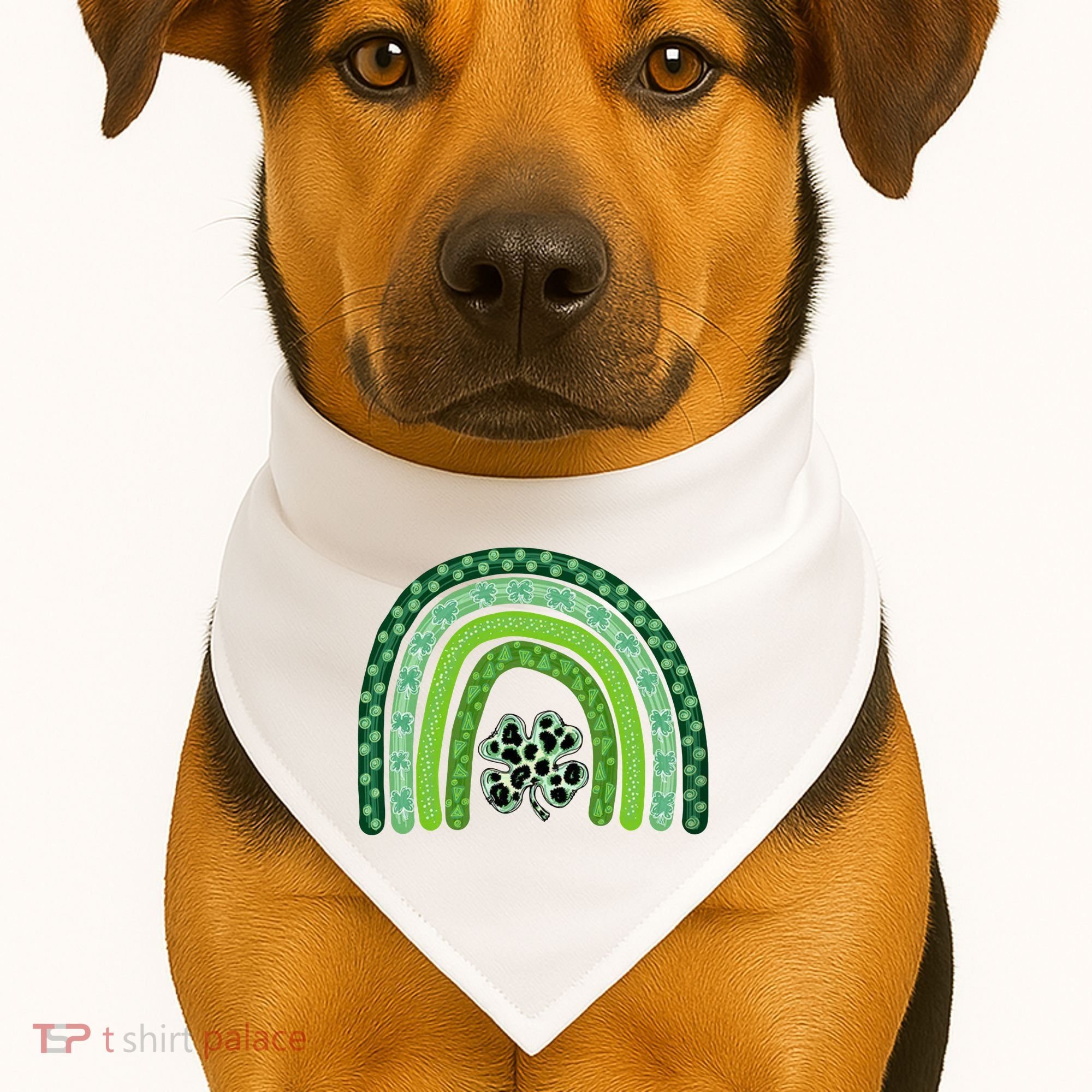 Lucky St Patrick's Day Rainbow USA-Made Doggie Bandana