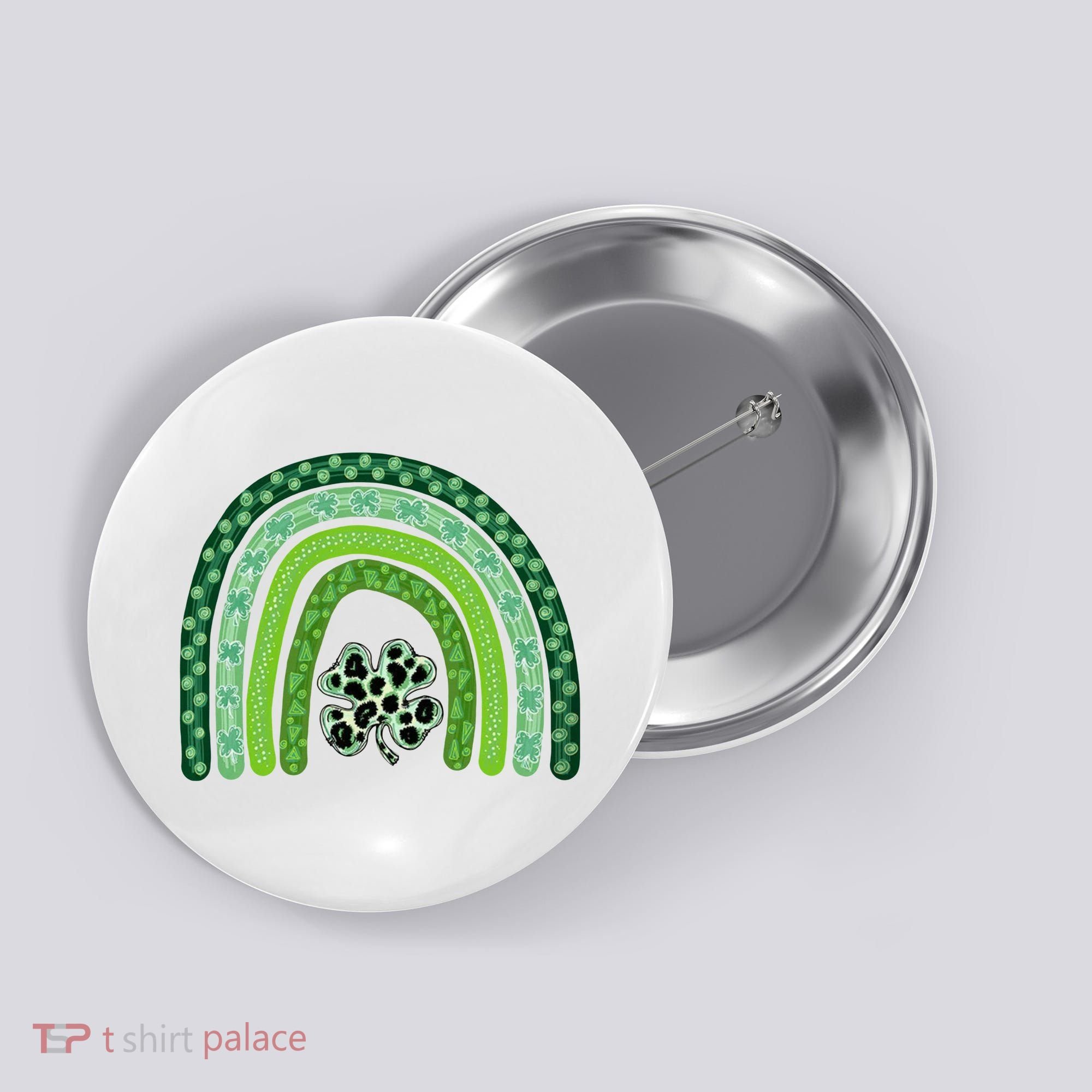 Lucky St Patrick's Day Rainbow Button