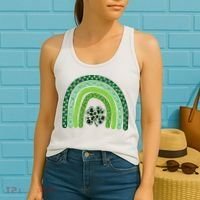Lucky St Patrick's Day Rainbow Women's Tank Top thumb 2