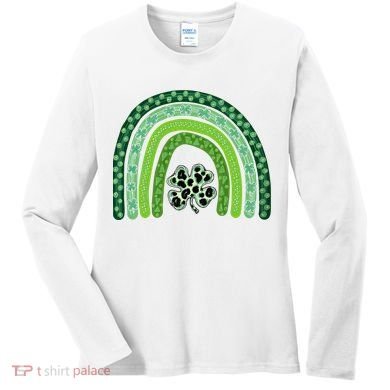 Lucky St Patrick's Day Rainbow Women's Long Sleeve Shirt
