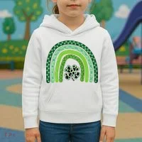 Lucky St Patrick's Day Rainbow Kids Hoodie thumb 3