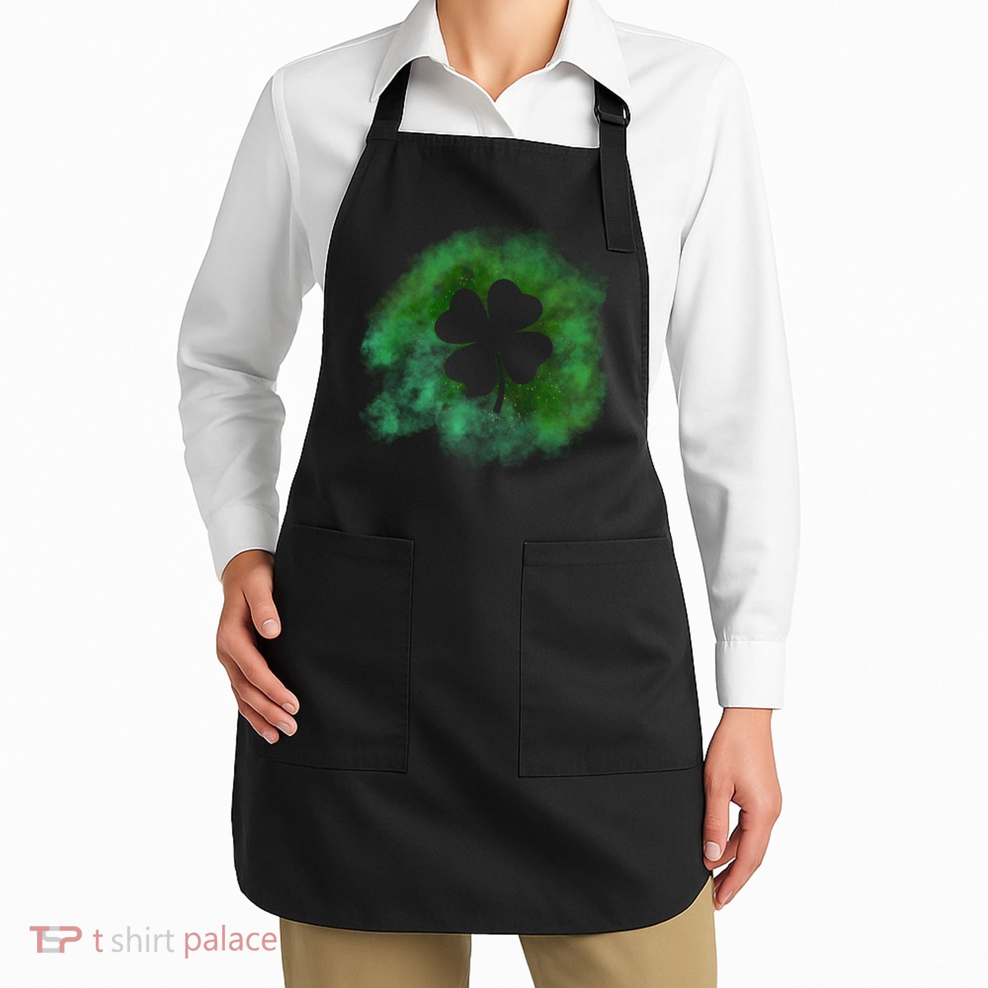 Lucky St Patrick's Day Clover Holiday Apron