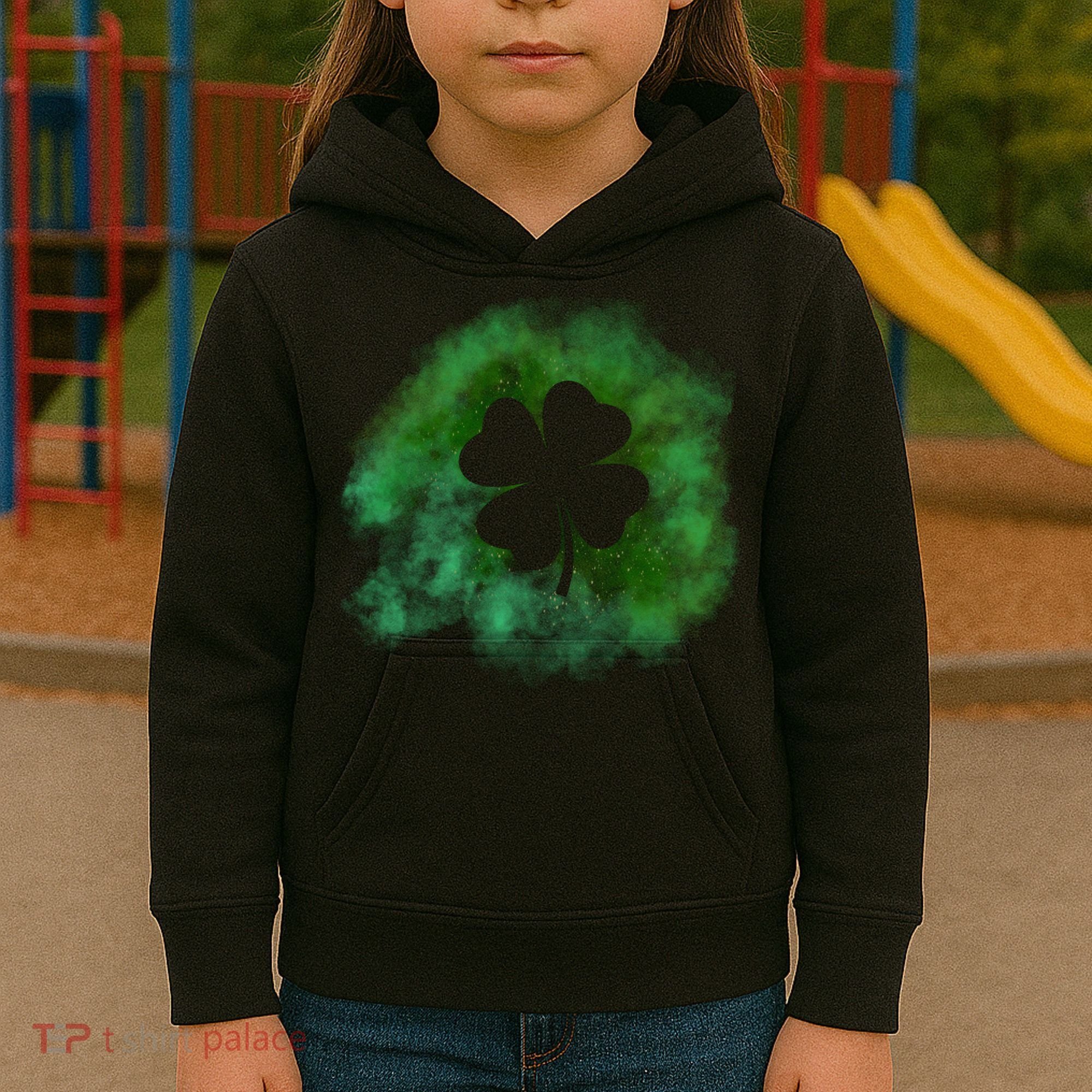 Lucky St Patrick's Day Clover Holiday Kids Hoodie