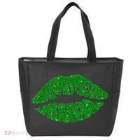 Lucky St Patrick's Day Lips Kiss Tote Bag thumb 0