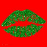 Lucky St Patrick's Day Lips Kiss Santa Hat thumb 1