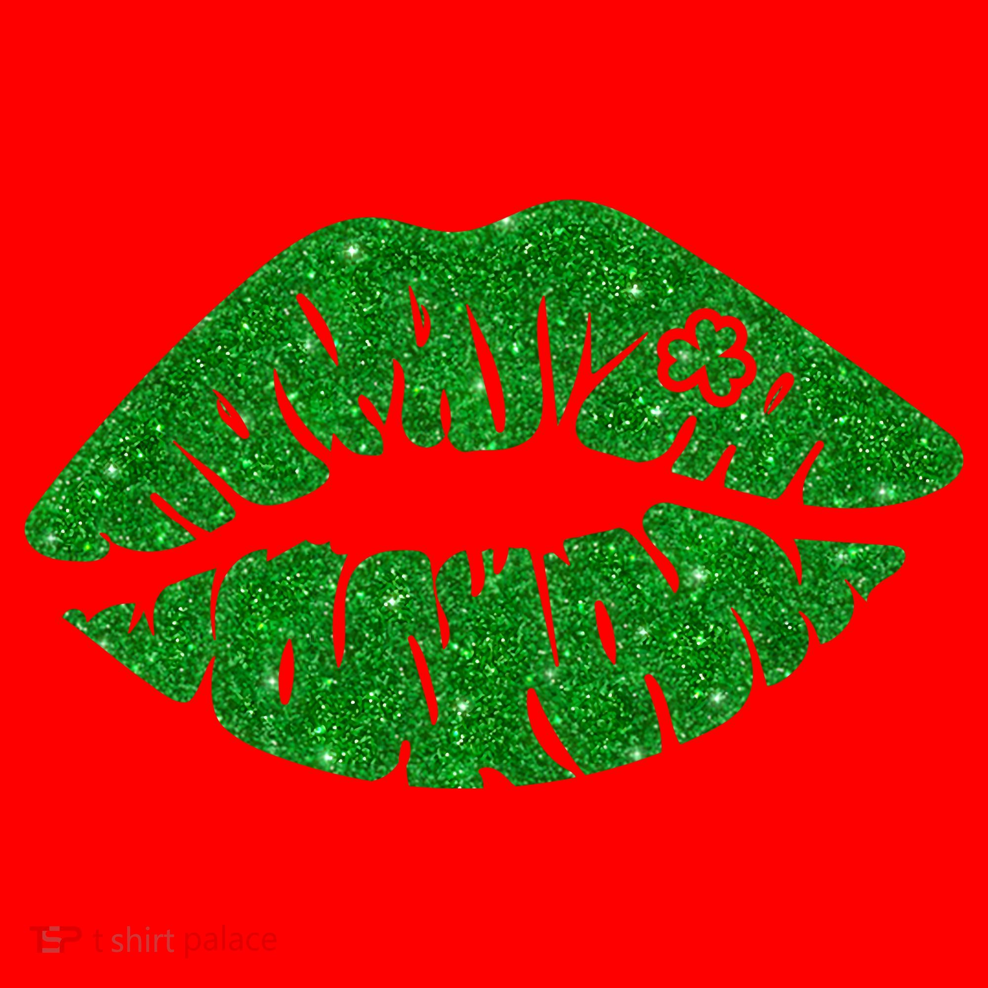 Lucky St Patrick's Day Lips Kiss Santa Hat