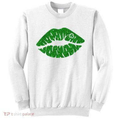 Lucky St Patrick's Day Lips Kiss Sweatshirt