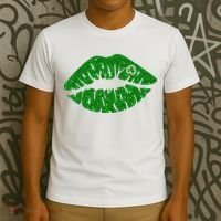 Lucky St Patrick's Day Lips Kiss T-Shirt thumb 3