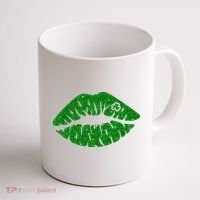 Lucky St Patrick's Day Lips Kiss Coffee Mug thumb 1