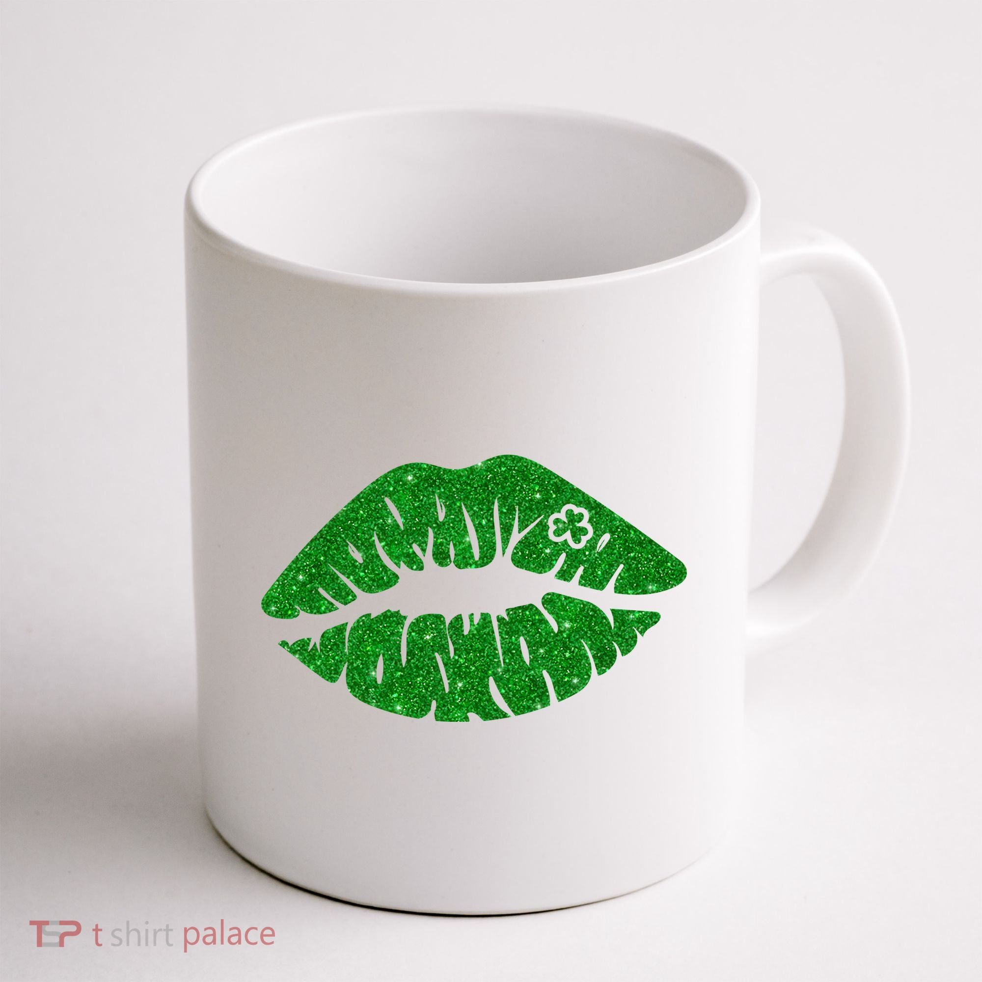 Lucky St Patrick's Day Lips Kiss Coffee Mug