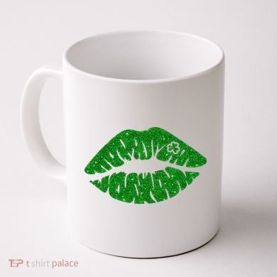 Lucky St Patrick's Day Lips Kiss Coffee Mug