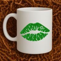 Lucky St Patrick's Day Lips Kiss Coffee Mug thumb 2