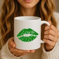 Lucky St Patrick's Day Lips Kiss Coffee Mug thumb 3