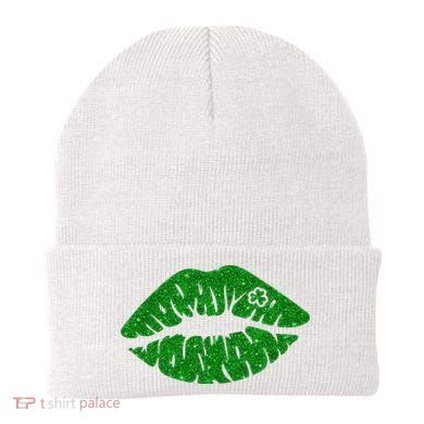 Lucky St Patrick's Day Lips Kiss Beanie