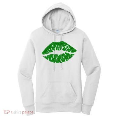 Lucky St Patrick's Day Lips Kiss Women's Hoodie