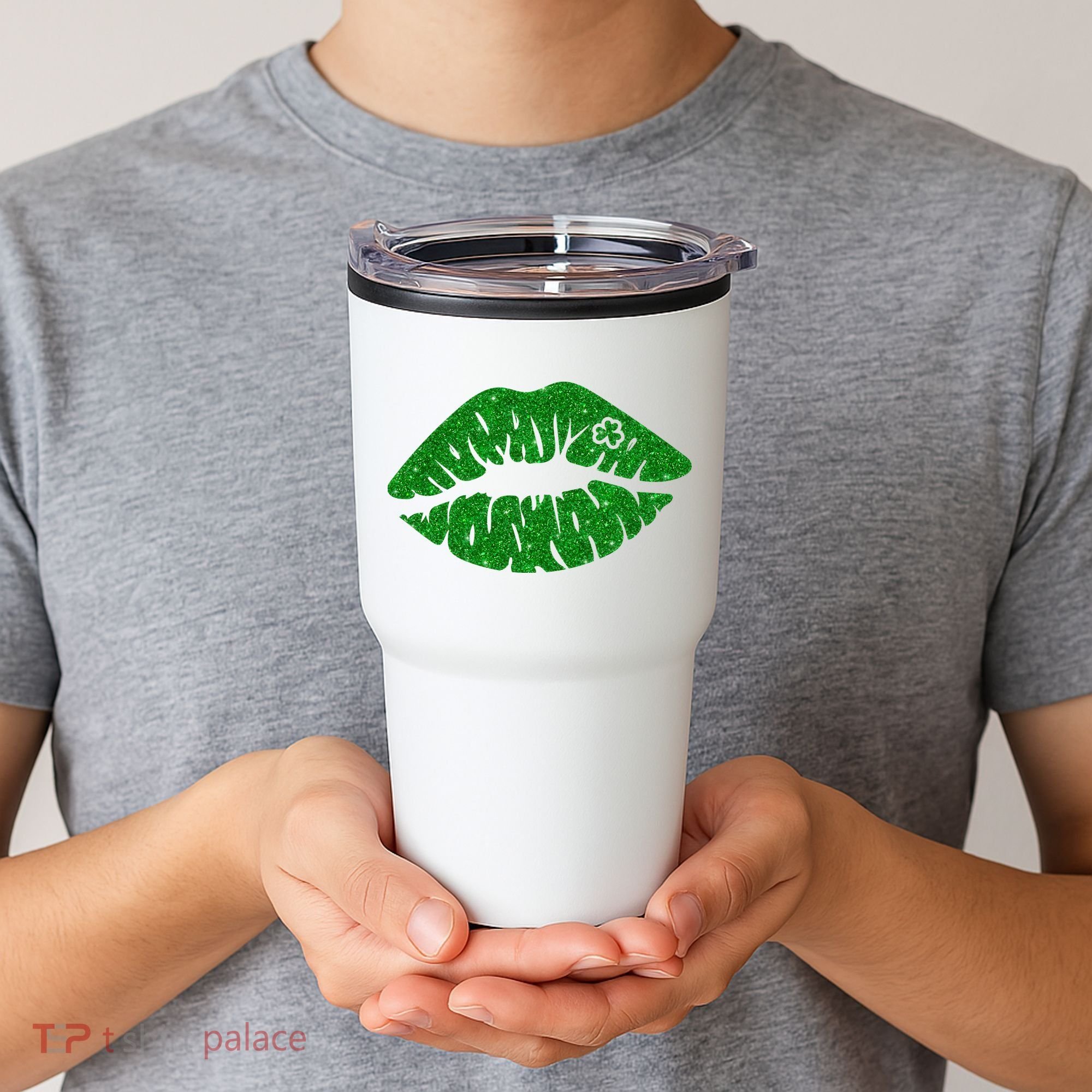 Lucky St Patrick's Day Lips Kiss Tumbler