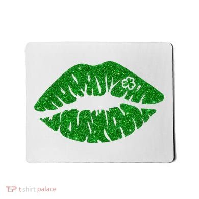 Lucky St Patrick's Day Lips Kiss Mousepad