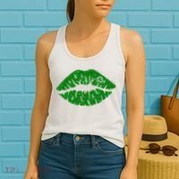 Lucky St Patrick's Day Lips Kiss Women's Tank Top thumb 2