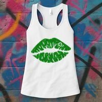Lucky St Patrick's Day Lips Kiss Women's Tank Top thumb 3