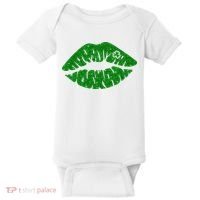 Lucky St Patrick's Day Lips Kiss Baby Bodysuit thumb 0