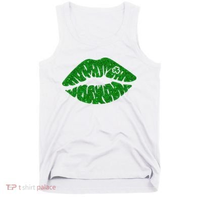 Lucky St Patrick's Day Lips Kiss Tank Top