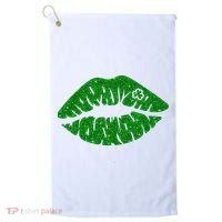 Lucky St Patrick's Day Lips Kiss Golf Towel thumb 0