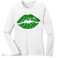 Lucky St Patrick's Day Lips Kiss Women's Long Sleeve Shirt thumb 0