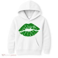 Lucky St Patrick's Day Lips Kiss Kids Hoodie thumb 0