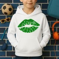 Lucky St Patrick's Day Lips Kiss Kids Hoodie thumb 2