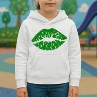 Lucky St Patrick's Day Lips Kiss Kids Hoodie thumb 3
